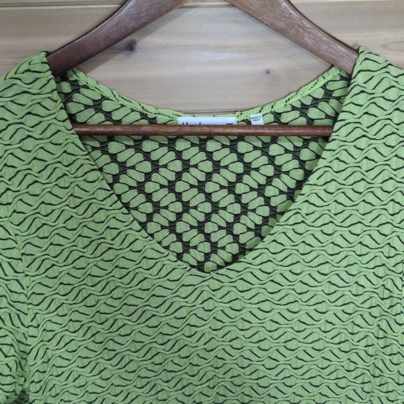 Habitat Top Womens Small Green Textured Knit Fit and Flare Tunic Art - Picture 2 of 9